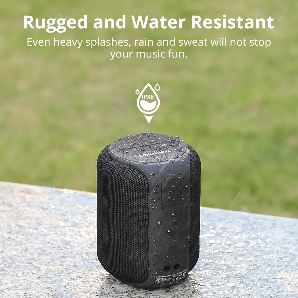 Tronsmart T6 Mini Bluetooth Speaker TWS Speakers IPX6 Wireless Portable Speaker with 360 Degree Surround Sound, Voice Assistant