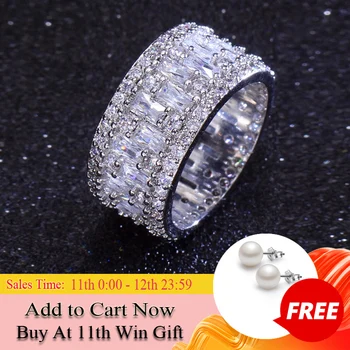 

CWWZircons Luxury Wide Circle Women Wedding Rings AAA Cubic Zirconia Fashion Geometric Round CZ Bridal Ring Jewelry R036