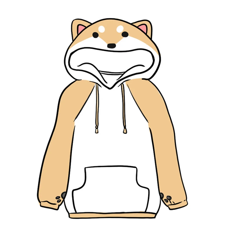 Harajuku shiba Inu Doge Kawaii толстовки Для женщин Кофты с соблазнительными кошачьими ушками, Одежда для новорожденных, детская теплая куртка с рисунками аниме теплый зимний спортивный комбинезон