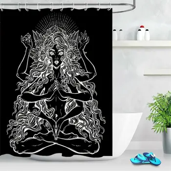 

Abstract Indian Yoga Meditation Shower Curtain Bathroom Decor Bath Accessories