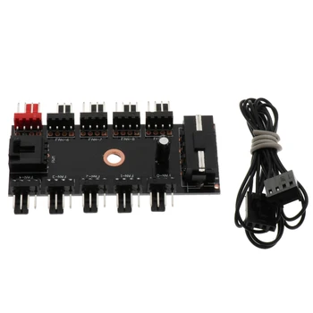 

1 To 10 Multi Way Splitter Fan Hub 4pin Power Socket Speed Control For PC Cooler