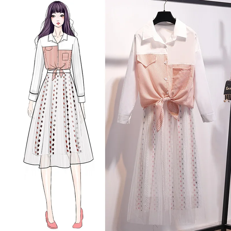 

Sun-resistant Shirt Set Spring Summer 2019 Korean-style New Style Western Style Elegant Fashion Small Fresh Two-Piece Women's