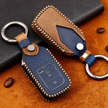 

Leather Car Key Cover Auto Remote Car Key Shell Case Cover for Honda Civic Accord Fit Hrv Crv Jazz City Accessories Protector