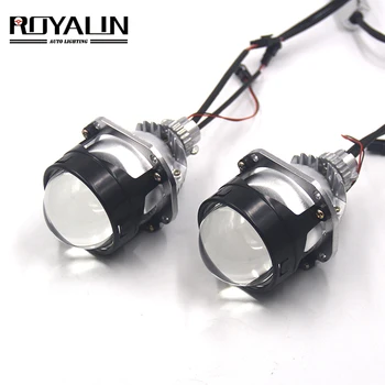 

ROYALIN 12V 60W Mini H1 Bi-LED Headlight Projector Lenses 2.5 inch For H4 H7 9005 9006 Car Motorcycle Light Retrofit
