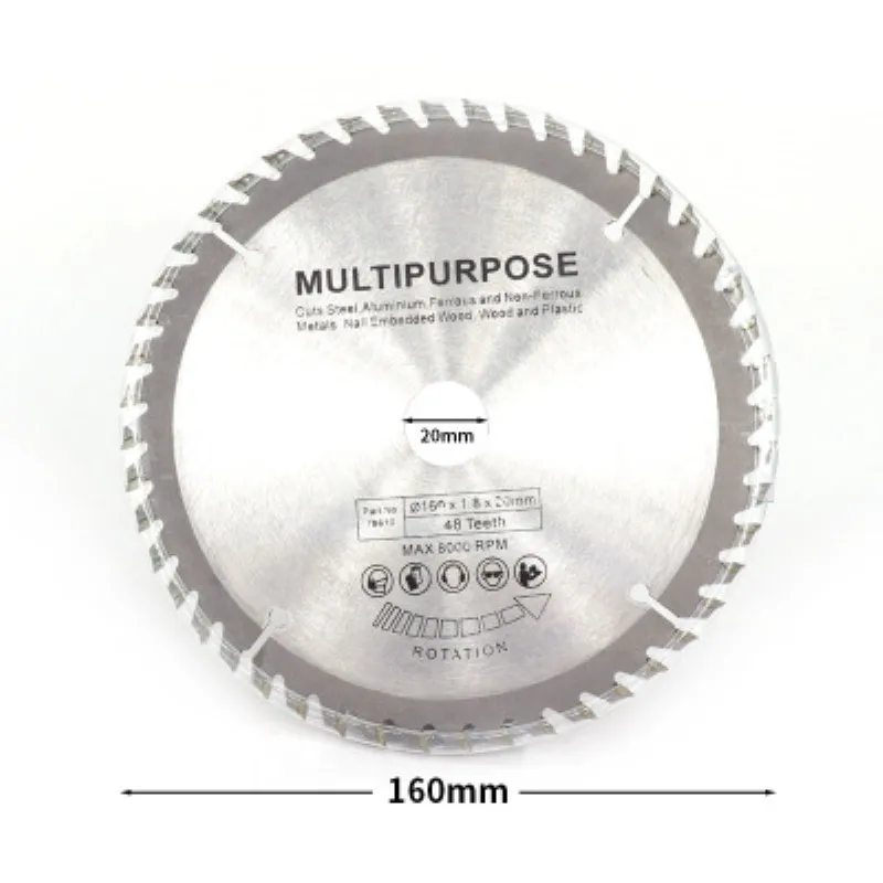 1 шт. TCT древесина пильный диск Универсальный жесткий, мягкий Многофункциональный Циркулярный пильный диск 160 мм* 20 мм* 48 т 48 зуб пилы
