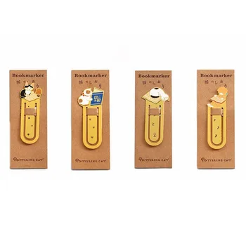 

4 pcs/Lot Metal bookmarks for books Cute cat bookmark clip Stationery Office accessories School supplies marcador livro F130
