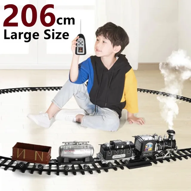 lntelligent Programming Add Water Smoke Remote Control Train 80CM DIY Assembly Parent-Child Interaction Classical Steam RC Toys 5