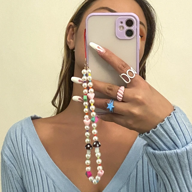 Easter Chain For Phone Charm Beads Chains Cell Phone Cord Accessories Peace  Sign Jewelry Wood Beads Straps 2023 Mobile Lanyard - AliExpress