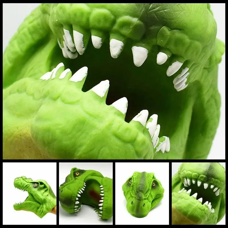 Умный аналоговый 3D Динозавр ручная кукла мягкие резиновые динозавра Юрского периода зеленый тираннозавр динозавр ручная кукольная игрушка история реквизит