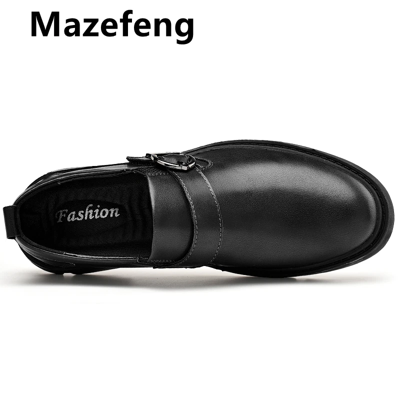 Mazefeng/Новинка; Брендовые мужские оксфорды; модельные туфли из натуральной кожи; модные лоферы; высококачественная повседневная мужская обувь на плоской подошве; размеры 38-46
