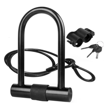 

Bike U Lock Steel Lock Steel Mtb Road Bike Bicycle Anti Hydraulic Cable Lock Anti-Theft Heavy Duty Lock With Cable (U Lock And S