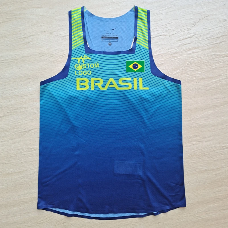 Equipo Nacional Brasil hombre, chaleco deportivo costuras para correr rápido, camiseta de atletismo brasileña personalizable|Camisetas| - AliExpress