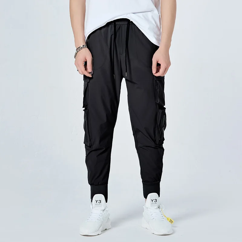 

Hot Sales New Style Loose-Fit 9 Points Bib Overall Teenager Cotton Fashion Capri Beam Leg Casual Harem Pants 1029