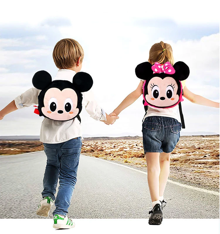 Disney младенческой анти-потери мешок ребенка 1-3 лет путешествия рюкзак мультфильм мода плюшевая игрушка-рюкзак