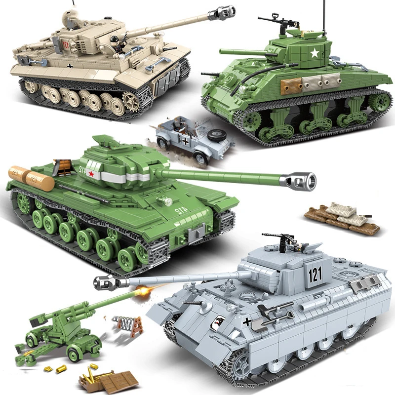 

Military Combat WW2 Tank Vehicle Building Blocks Compatible Legoed Technic City Soldier Weapon Army Bricks Children Toys Gifts
