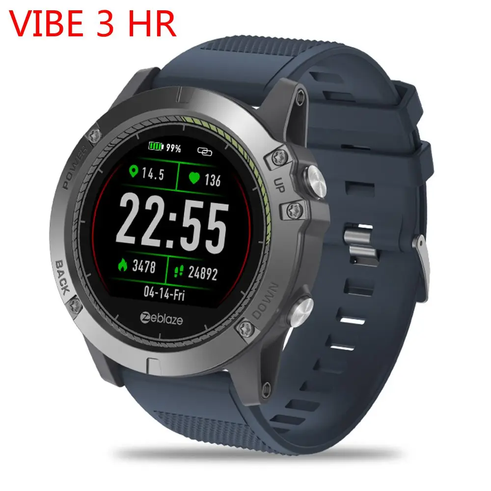 Смарт-часы Zeblaze THOR 4 Dual 4G LTE Android четырехъядерный процессор 1 Гб+ 16 Гб Двойная камера 1," AOMLED gps/ГЛОНАСС WiFi Смарт-часы с сердечным ритмом - Цвет: VIBE 3 HR blue