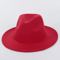 Topi Fedora Bulu Lelaki Wanita dengan Reben Kulit Lelaki Elegan Wanita Musim Sejuk Musim Gugur Topi Pinggiran Lebar Gereja Jazz Topi Panama 1