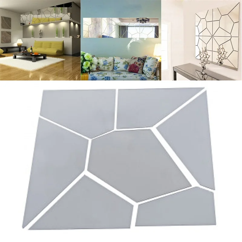 Creative 7pcs Moire Pattern Mirrors Removable Decal Art Wall Creative 7pcs Moire Pattern Mirrors