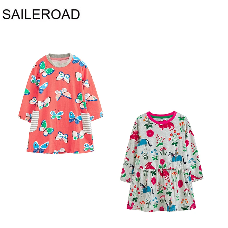 SAILEROAD 2pcs Toddler Cat Appliques Autumn Winter Children Costume Baby Girls Clothes Kids Princess Dress Vestidos | Детская одежда и