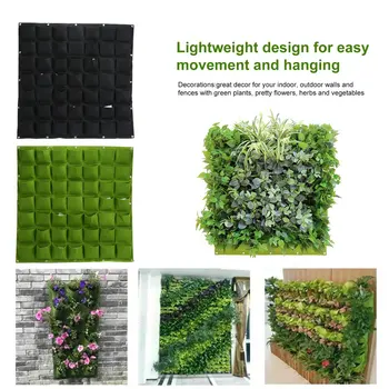 

49/56/64 Pockets Planting Bags Vertical Hanging Wall Plant Growing Bag Home Supplies Yard Garden Decoration Tools 100*100cm