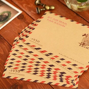 

10 Pcs/Lot New Vintage Simple Kraft Paper Envelope 17*11*2cm Diy Gift Envelopes For Wedding Red Envelope Supplies