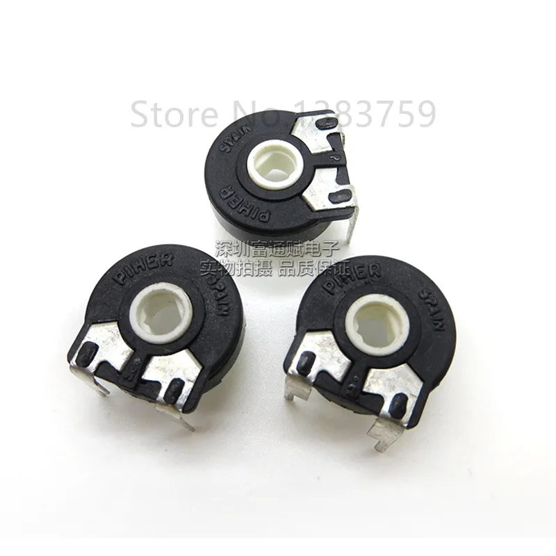 

5pcs Variable Resistor PT15-10K 103 Horizontal Elliptical Hole Adjustable Potentiometer