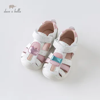 

DB13731 Dave Bella summer baby girl sandals new born infant shoes girl pink white sandals casual shoes