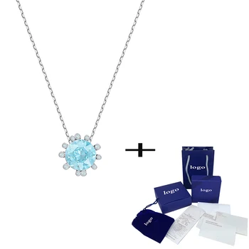 

Fashion Charm New Shiny Ocean Color Crystal Female Clavicle Necklace Valentine's Day Send Girlfriend Romantic Jewelry Gift