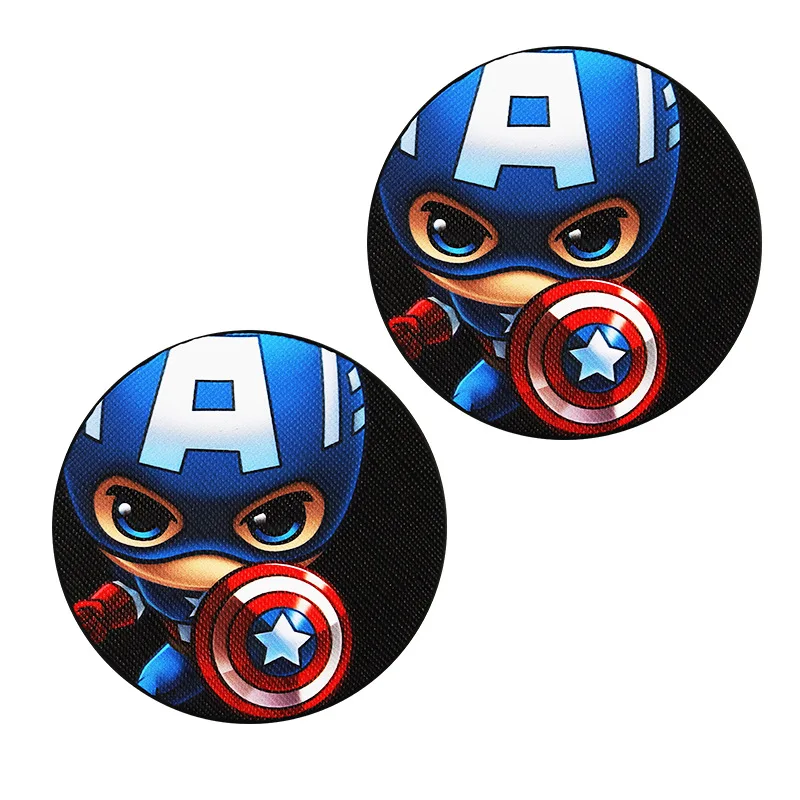 Для Marvel Avengers Heros фигурка салона автомобиля круглая бутылка для воды с мультяшным ковриком Coaster - Название цвета: Captain America (L)