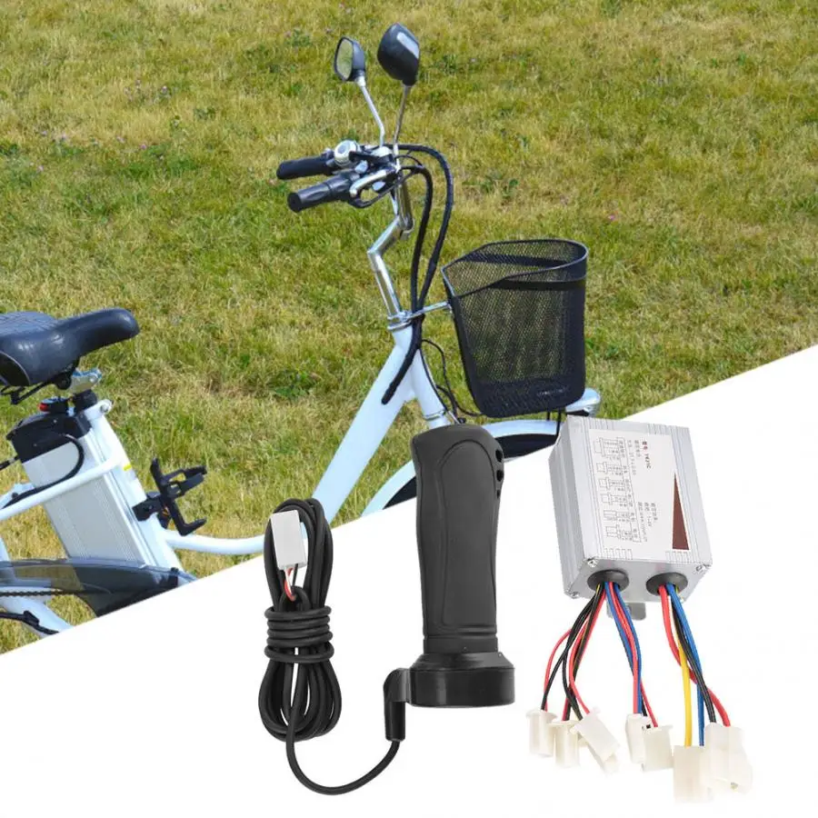 500W Motor Brushed Controller &amp Throttle Grip for Electric Bicycle Scooter Tricycle For Equipment | Спорт и развлечения