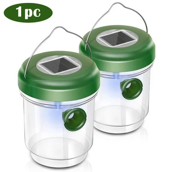 

Wasp Trap Solar Bee Catcher Hanging Hook Hornet Catcher Insect Control Tool LED Light Bee Trap Bottle Garden Insect Catcher Tool