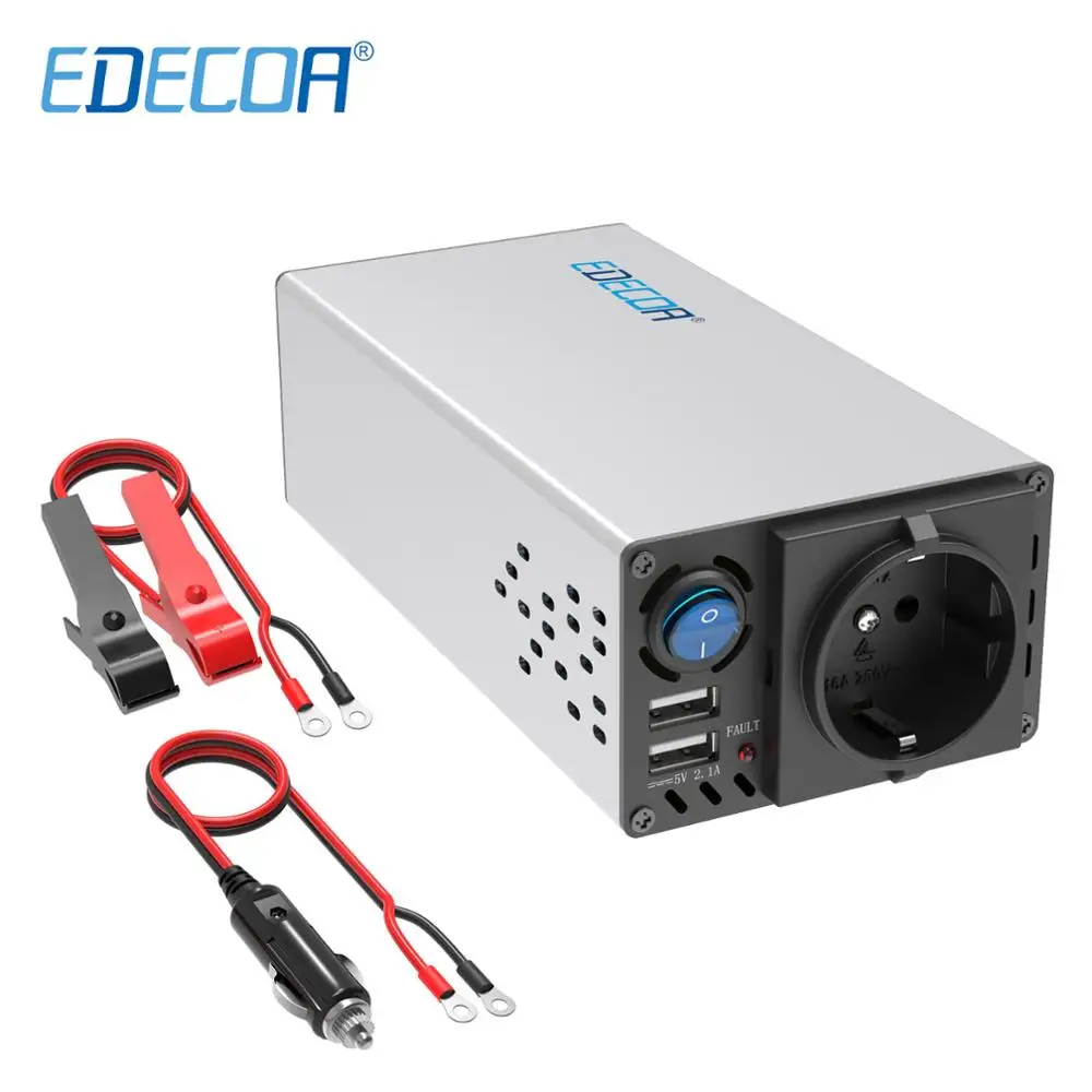 EDECOA 600 Вт автомобильный инвертор модифицированный синусоидальный