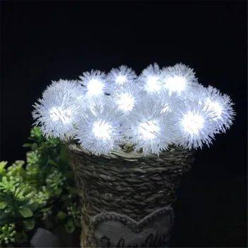 

1.5M 10LED Furry Snow Ball Fairy Christmas String Lights for House Garden handrail Wedding party Garland Festival Decoration