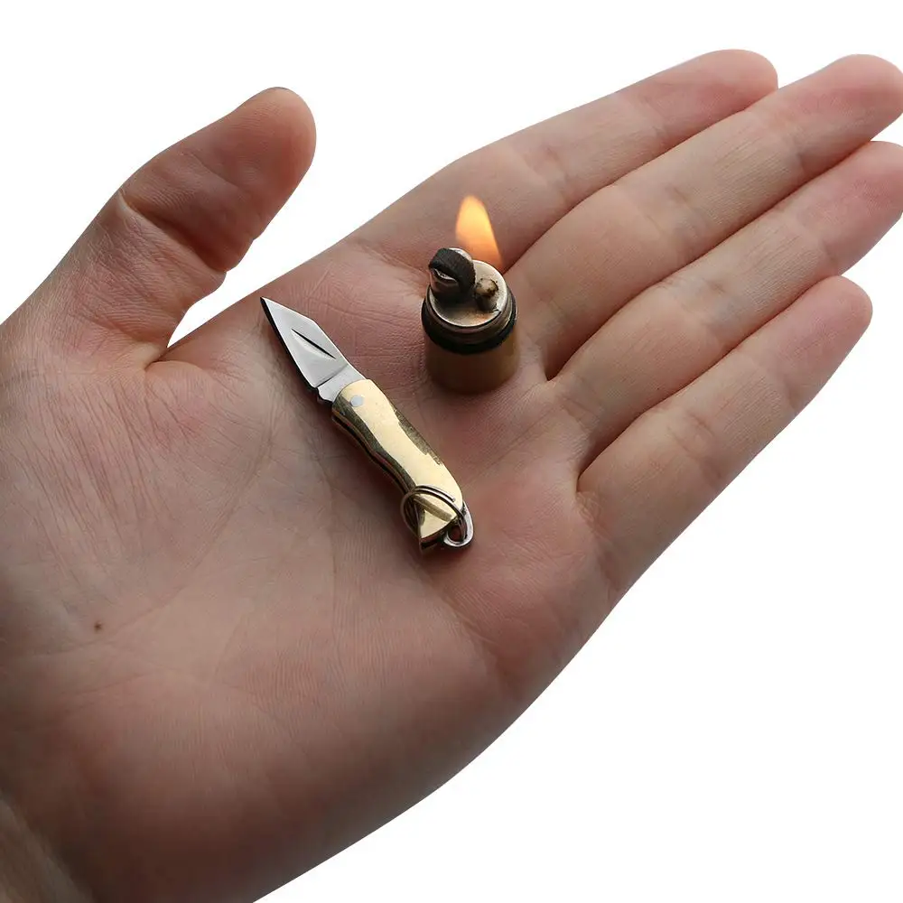 Набор мини-зажигалок и ножей для большого пальца, инструмент для аварийного выживания, изысканный и практичный
