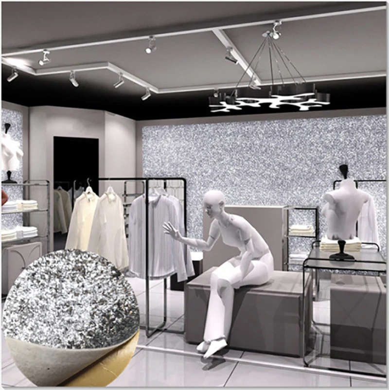 A4 20/40x120cm Self Adhesive Chunky Glitter Fabric Sparkly Vinyl Leather 3D Wallpaper Stair Border DIY Sticker Roll