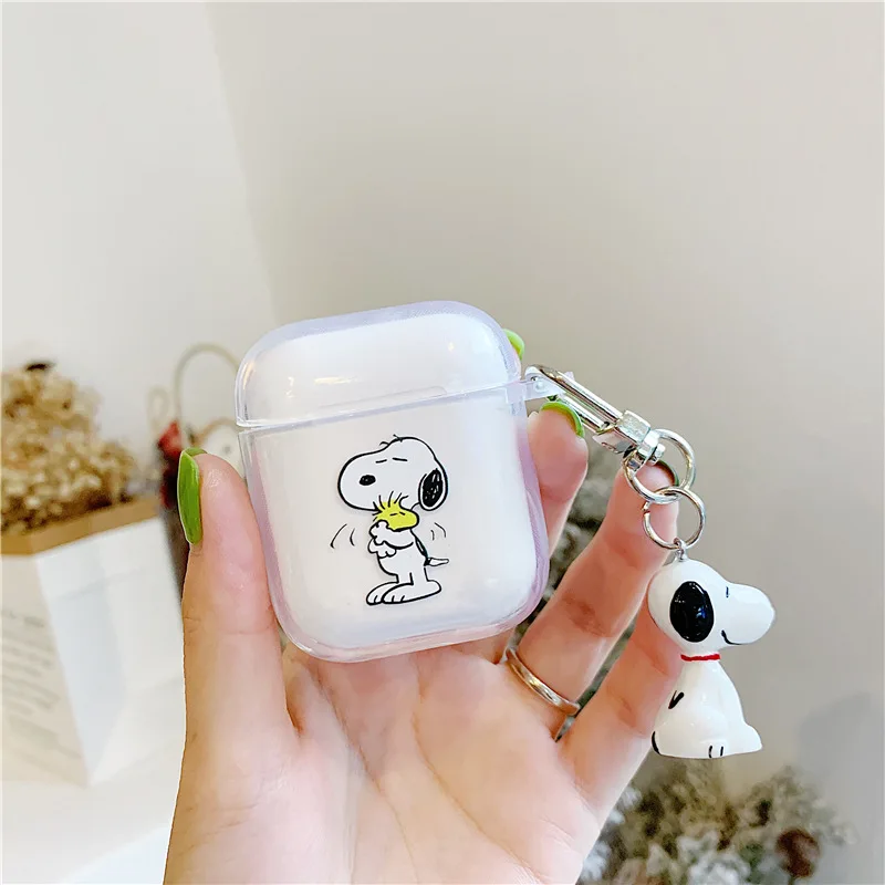 Чехол из ТПУ с брелоком для Airpods1, 2 чехол для наушников с изображением собаки-арахиса Шарли для Apple AirPods, беспроводная bluetooth-гарнитура# F0