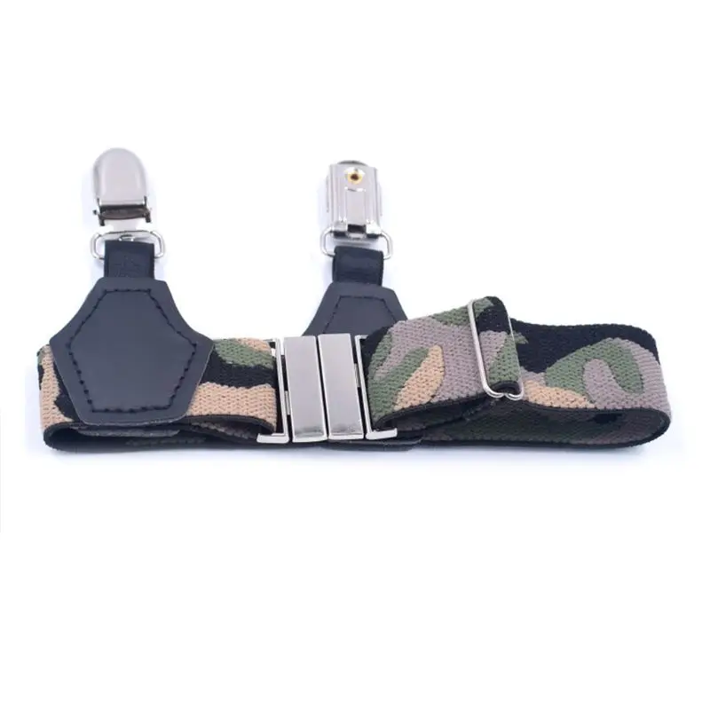 Men Adjustable Sock Suspenders Camouflage Print Elastic Nylon Garter Belt Holder