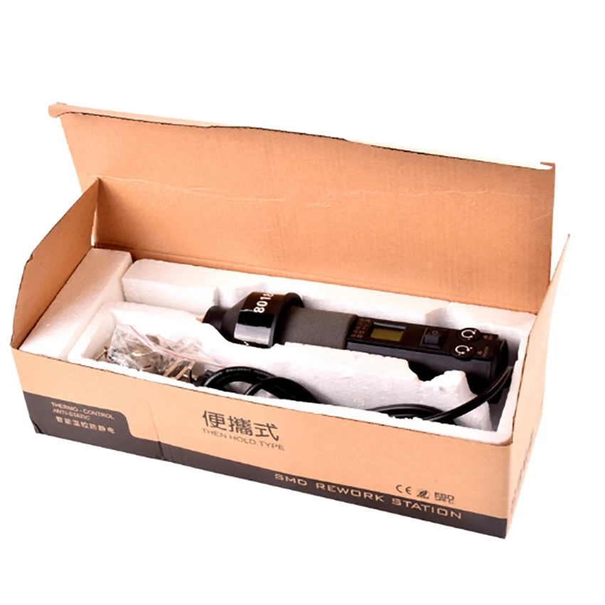 8018 LCD 220V 450W Portable Softening/Soldering/ Welding Digital Display Hot Air Gun/Heat Blower, Industrial Electric Kit Tools