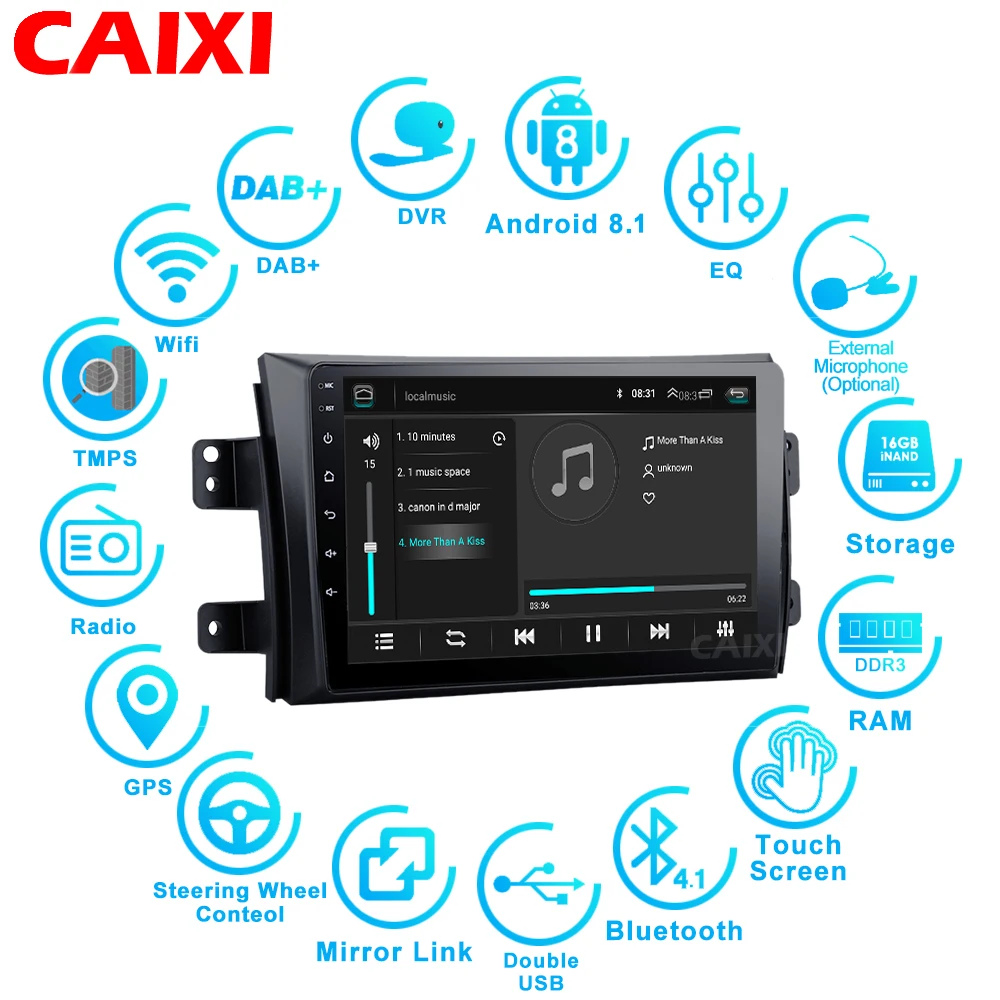 Автомобильный мультимедийный плеер CAIXI Android 9 0 2Din радио для Suzuki SX4 2006 2007 2009 2010 2011 2012