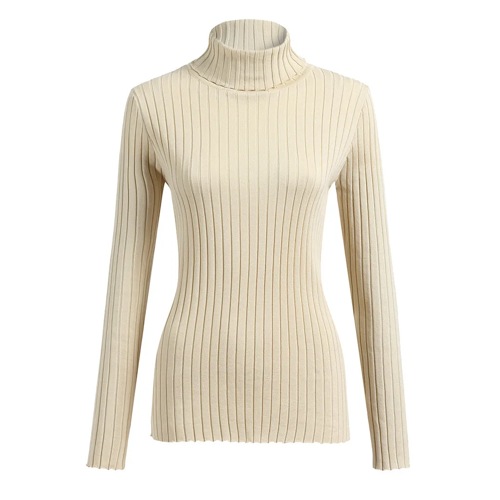

Women's Turtleneck Sweater New Long-sleeved Solid Color Autumn Winter Fashion Casual Daily Warm Comfortable Slim Fit Jumper #S
