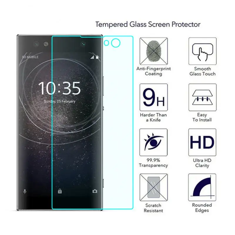 1 шт. твердость 9H сверхтонкое закаленное защитное стекло для Sony XA2 XZ2 компактный