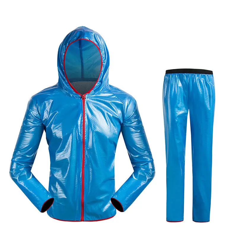 blue set GOMGIRONA водонепроницаемая ветрозащитная велосипедная куртка с капюшоном Ciclismo Mujer велосипедная Джерси для бега плащ Ropa Ciclismo Hombre - Цвет: blue set