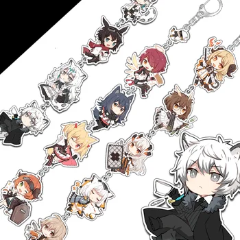 

Anime Arknights SliverAsh Pramanix Rhine Lab Lungmen Guard Cosplay Cute Acrylic Keychain String Bag Pendant Keyring Toy Gift