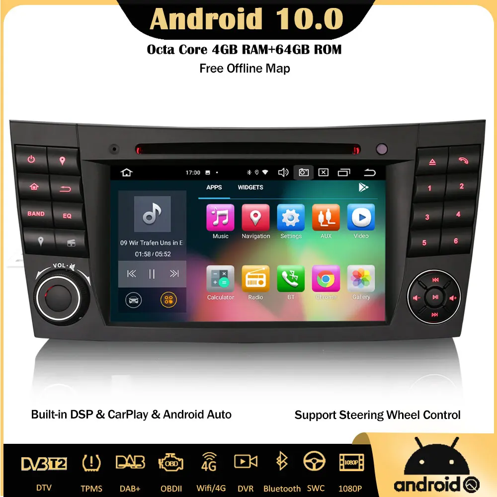 DAB+Autoradio für Mercedes Benz E/G/CLS Klasse W211 W219 W463 Android 9.0 WIFI 