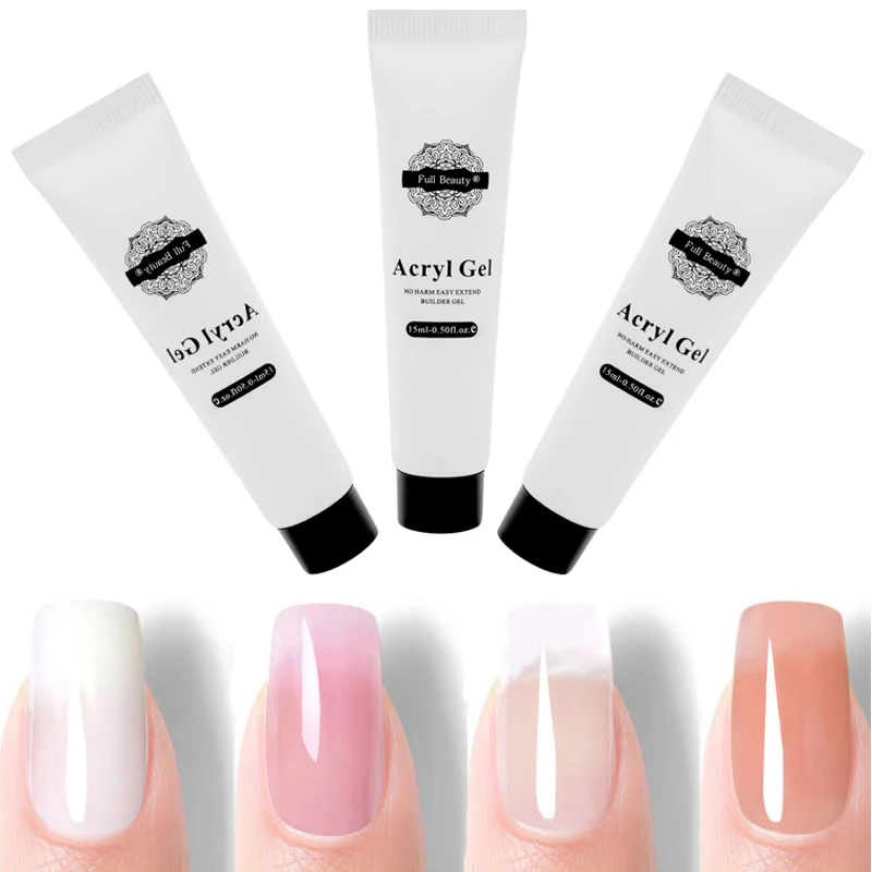 

15ml UV Gel Poly Gel Nails Polygels Nails Builder Poligel Nails Kit Extension Jelly Acrylic Nail Art Crystal UV Resin Builder