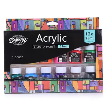 

12 x 25ml Heavy Body Colors Rich Pigments Acrylic Paint Set for Painting Canvas Crafts