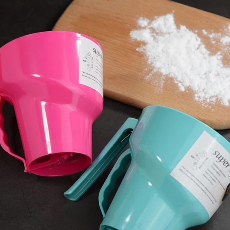 Duolvqi Manual Flour Sifter Dessert Pastry Powder Flour Sieve Sifter Pastry Bakery Tools Funnel Shape Kitchen Accessories