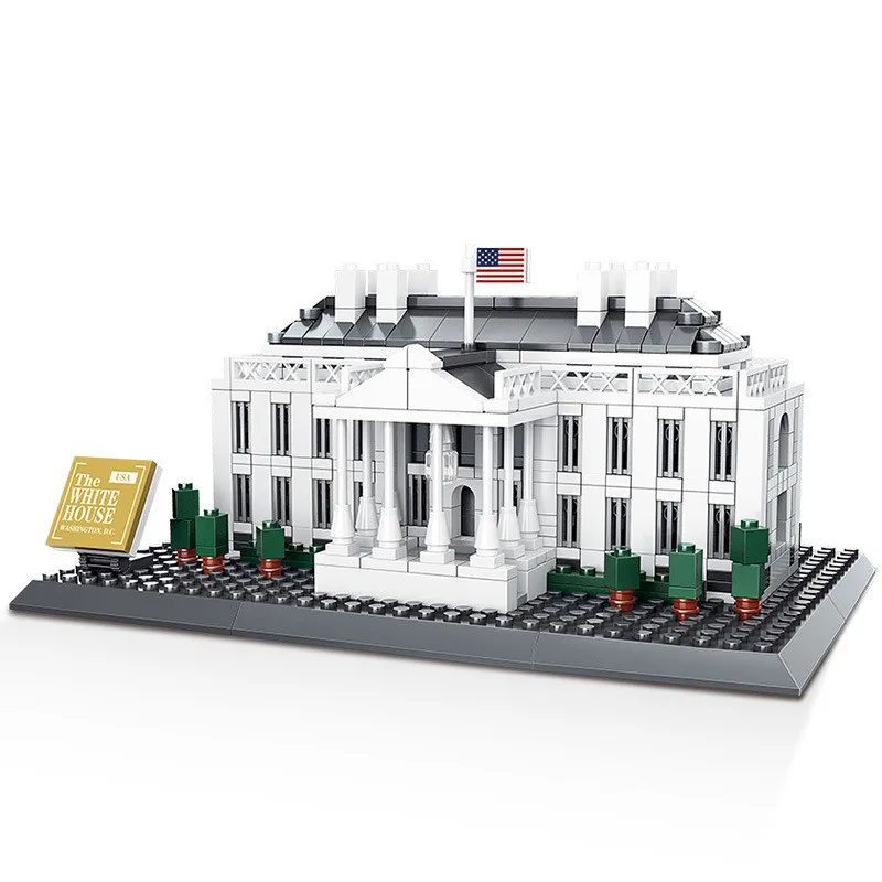 

2019 NEW WANGE Architecture USA White House Building Blocks Sets City Bricks Classic Skyline Model Kids Gift Toys