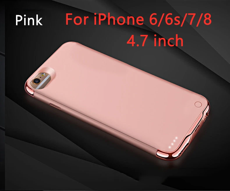 For 6 6s 7 8-Pink 3500 мАч/4000 мАч ультра тонкий внешний резервный аккумулятор для iPhone 6 6s 7 8 чехол для зарядного устройства для iPhone 6 6s 7 8 Plus - Цвет: For 6 6s 7 8-Pink