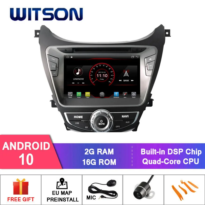 Автомобильный мультимедийный проигрыватель WITSON Android 10 0 2 Гб ОЗУ 16 ПЗУ для HYUNDAI ELANTRA
